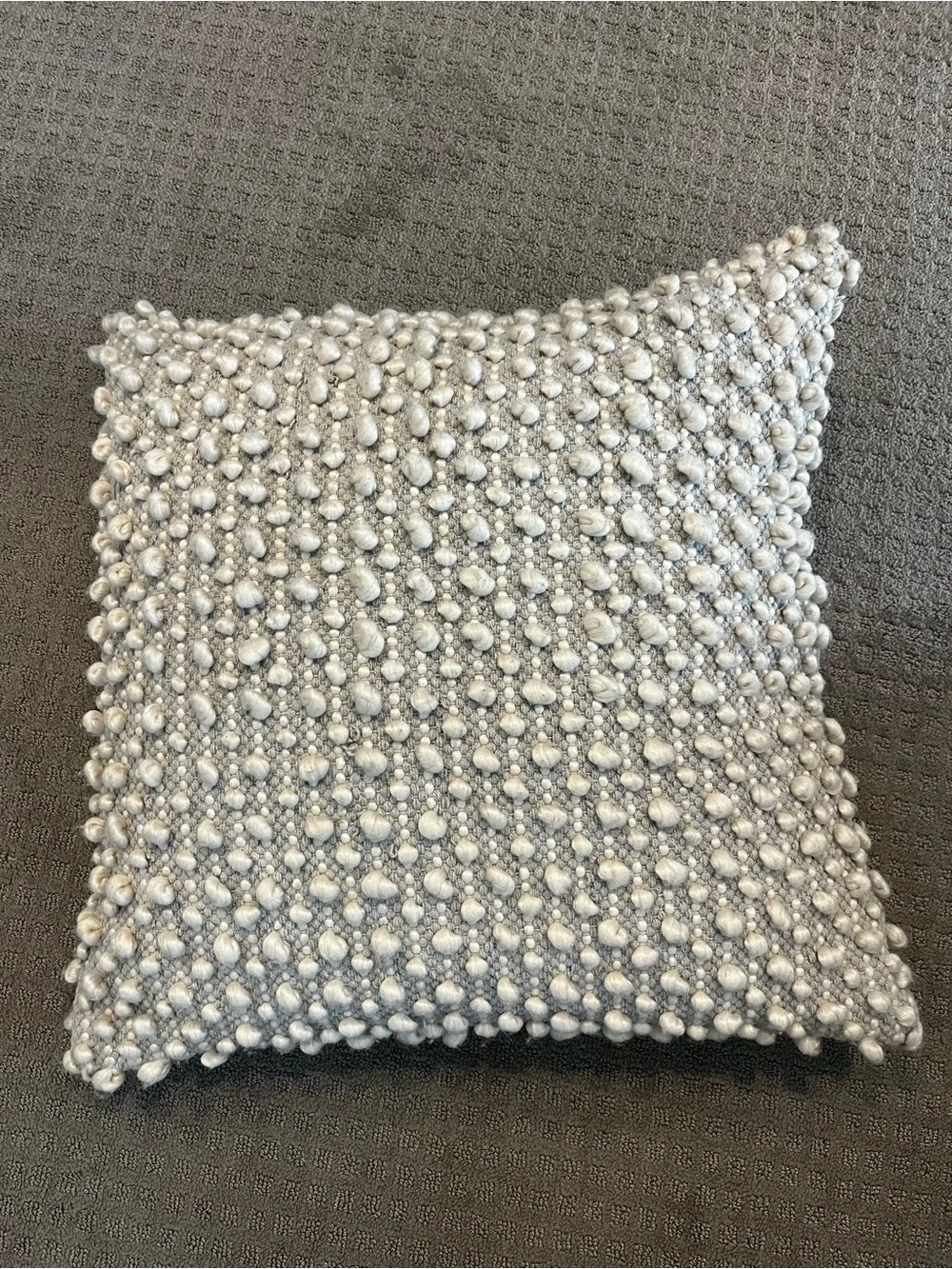 ED Ellen DeGeneres Gray/White Square Decorative Pillow Cotton Beaded Zip